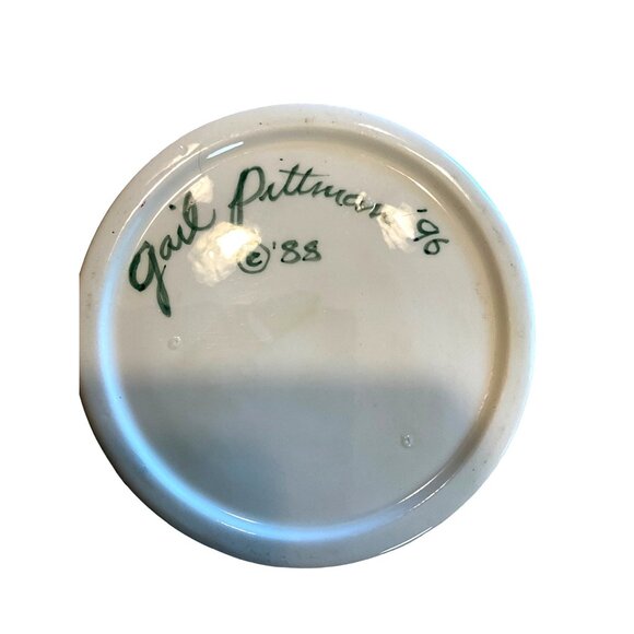 Gail Pittman Candlestick 9" Tall‎ Pink/Blue/Cream Signed - Picture 4 of 4